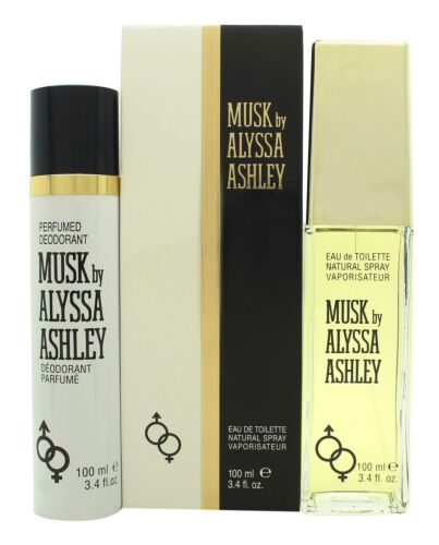 Alyssa Ashley Musk Gift Set 100ml EDT + 100ml Perfumed Deodorant Spray-I924192