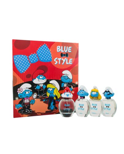 The Smurfs Blue Style Gift Set 4 x 50ml EDT Spray - Papa + Clumsy + Smurfette + Brainy-K74655