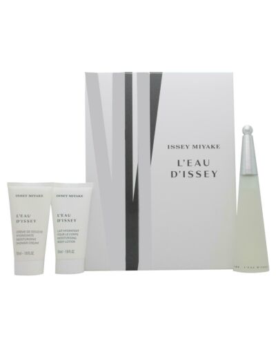 Issey Miyake L'eau d'Issey Gift Set 50ml EDT + 50ml Body Lotion + 50ml Shower Cream-L27593