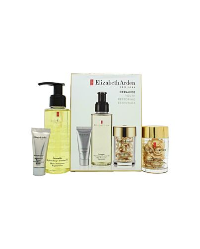 Elizabeth Arden Ceramide Youth Restoring Essentials Gift Set 100ml Cleansing Oil + 5ml Renewal Booster + 30 Serum Capsules-Q143346