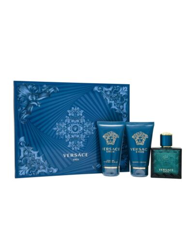 Versace Eros Gift Set 50ml EDT + 50ml Aftershave Balm + 50ml Shower Gel-Q291106