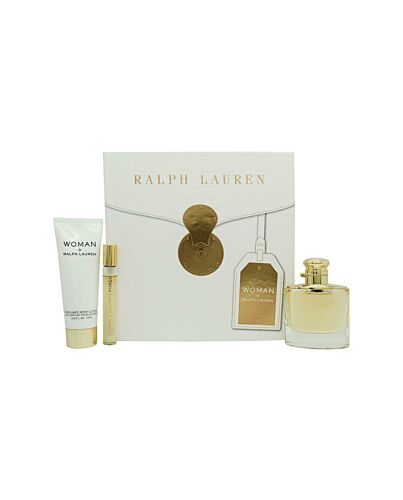 Ralph Lauren Woman By Ralph Lauren Gift Set 50ml EDP + 10ml EDP + 75ml Body Lotion-V613437