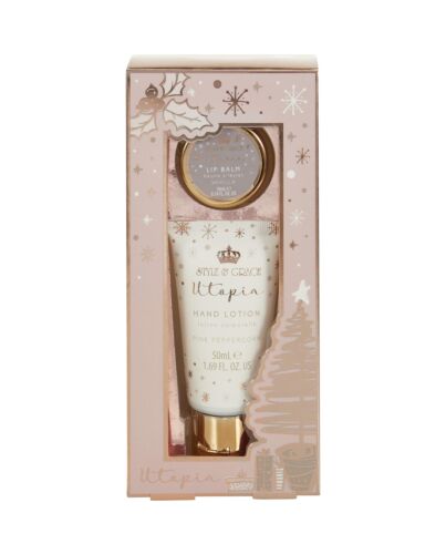 Style & Grace Utopia Festive Rescue Gift Set 50ml Hand Lotion + 10ml Lip Balm-J56507