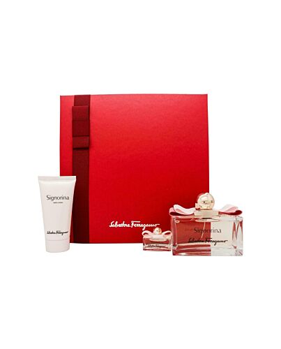 Salvatore Ferragamo Signorina Gift Set 100ml EDP + 50ml Body Lotion + 5ml EDP-A342937