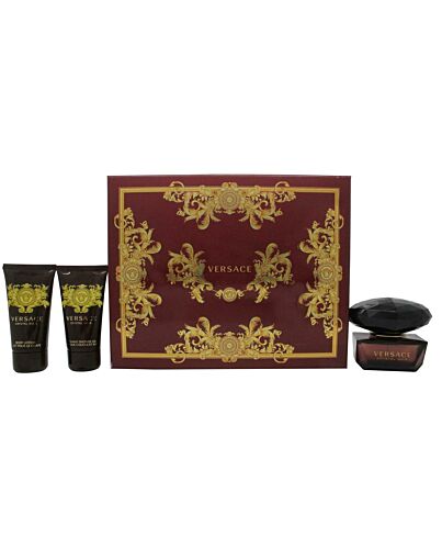 Versace Crystal Noir Gift Set 50ml EDT + 50ml Shower Gel + 50ml Body Lotion-I1686