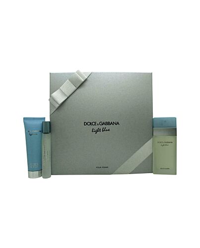 Dolce & Gabbana Light Blue Gift Set 50ml EDT + 50ml Body Lotion + 7.4ml EDT-I747344