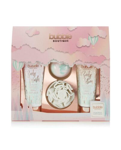 Style & Grace Bubble Boutique Gift of Glow Set 100ml Body Wash + 100ml Body Lotion + 80g Bath Fizzer + Shower Flower-N802883