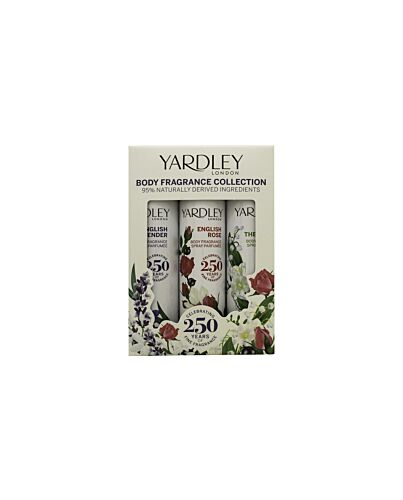 Yardley Body Fragrance Collection 75ml English Lavender + 75ml Lily of the Valley + 75ml English Rose-N108884