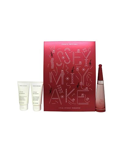 Issey Miyake L'Eau D'Issey Rose & Rose Gift Set 50ml EDP + 50ml Body Lotion + 50ml Shower Cream-H609175