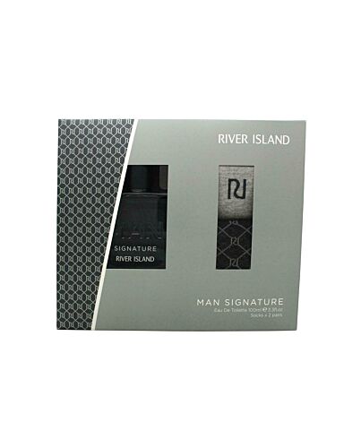 River Island Man Signature Gift Set 100ml EDT+ 2 Pairs Of Socks-B427284