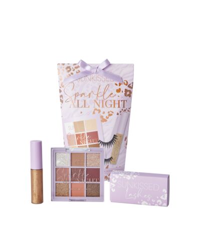 Sunkissed Christmas Sparkle All Night Gift Set False Eyelashes + 1g Lash Glue + 9 x 1g Eyeshadow Palette + 6.5ml Shimmer Eyeshadow-N031295