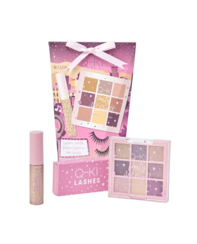 Q-KI Party All Night Gift Set Eco Packaging False Eyelashes + 1g Lash Glue + 9 x 1g Eyeshadow Palette + 6.5ml Shimmer Eyeshadow-P117221