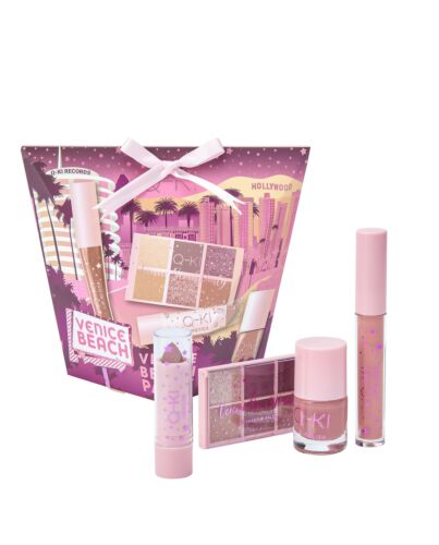 Q-KI Venice Beach Party Gift Bag 6 x 0.9g Eyeshadow Palette + 3.3g Lipstick + 3ml Lip Gloss + 7ml Nail Polish-Z163421