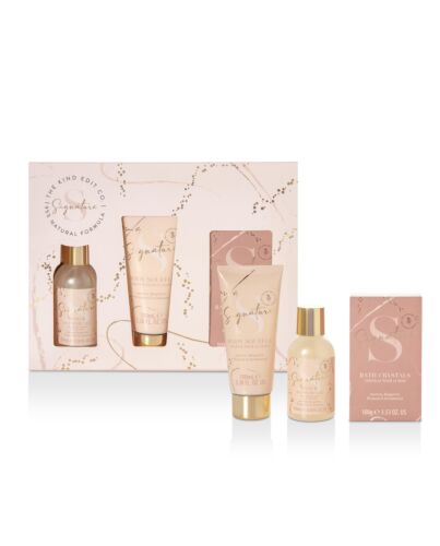 The Kind Edit Co. Signature Pamper Treats Gift Set 100ml Bath & Shower Gel + 100ml Body Souffle + 100g Bath Salts-V701745