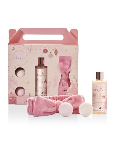 The Kind Edit Co. Utopia Headband Gift Set 200ml Bath & Shower Gel + 2 x 50g Bath Fizzers + Headband-D866870