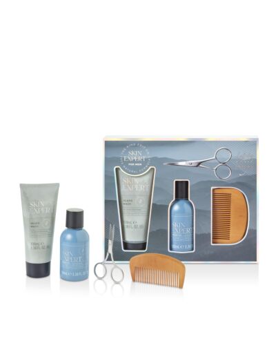 The Kind Edit Co. Skin Expert Beard Gift Set 100ml Beard Oil + 100ml Beard Wash + Comb + Scissors-F243951