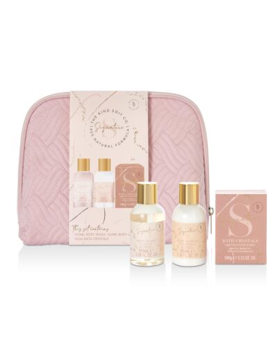 The Kind Edit Co. Signature Cosmetic Bag Gift Set 100ml Body Wash + 100ml Body Lotion + 100g Bath Crystals + Cosmetic Bag-F244051