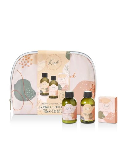 The Kind Edit Co. Kind Cosmetic Bag Gift Set 100ml Body Wash + 100ml Body Lotion + 50g Bath Salts + Cosmetic Bag-V421746