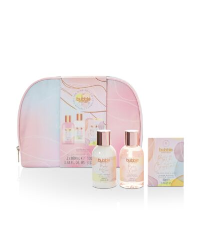 The Kind Edit Co. Bubble Boutique Cosmetic Bag Gift Set 100ml Body Wash + 100ml Body Lotion + 50g Bath Crystals + Cosmetic Bag-T789262