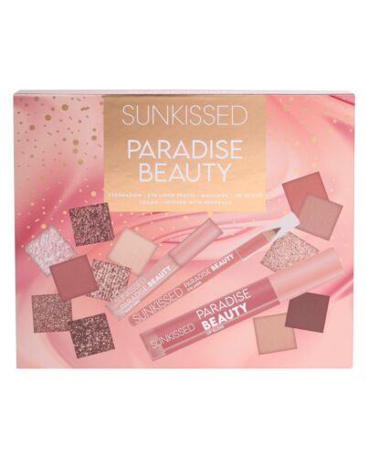 Sunkissed Paradise Beauty Booklet Gift Set Eyeshadow + Mascara + Eye Liner Pencil + Lip Gloss-P409231